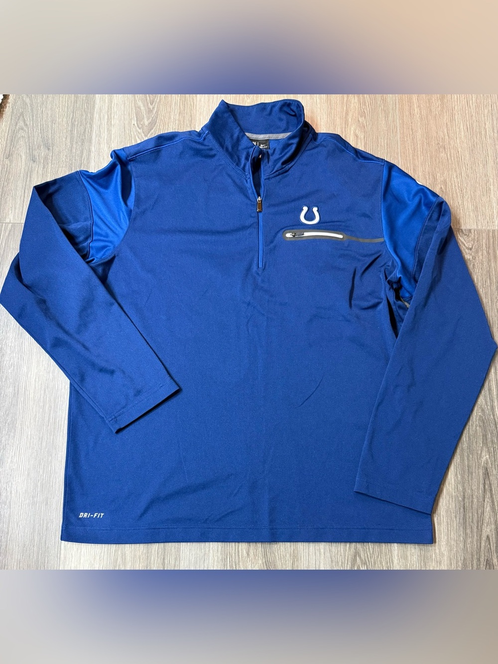 Indianapolis Colts Nike Dri Fit NFL On Field Men's XL 1/4 Zip Pullover Blue